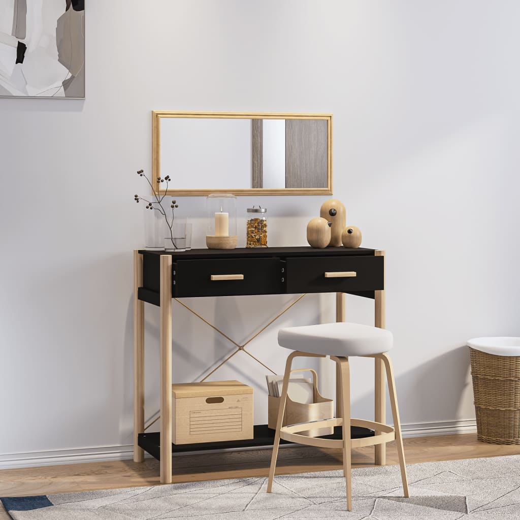 Konsolipöytä musta 82x38x75 cm tekninen puu - Sisustajankoti.fi