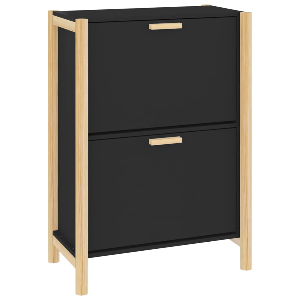 Kenkäkaappi musta 57,5x33x80 cm tekninen puu - Sisustajankoti.fi