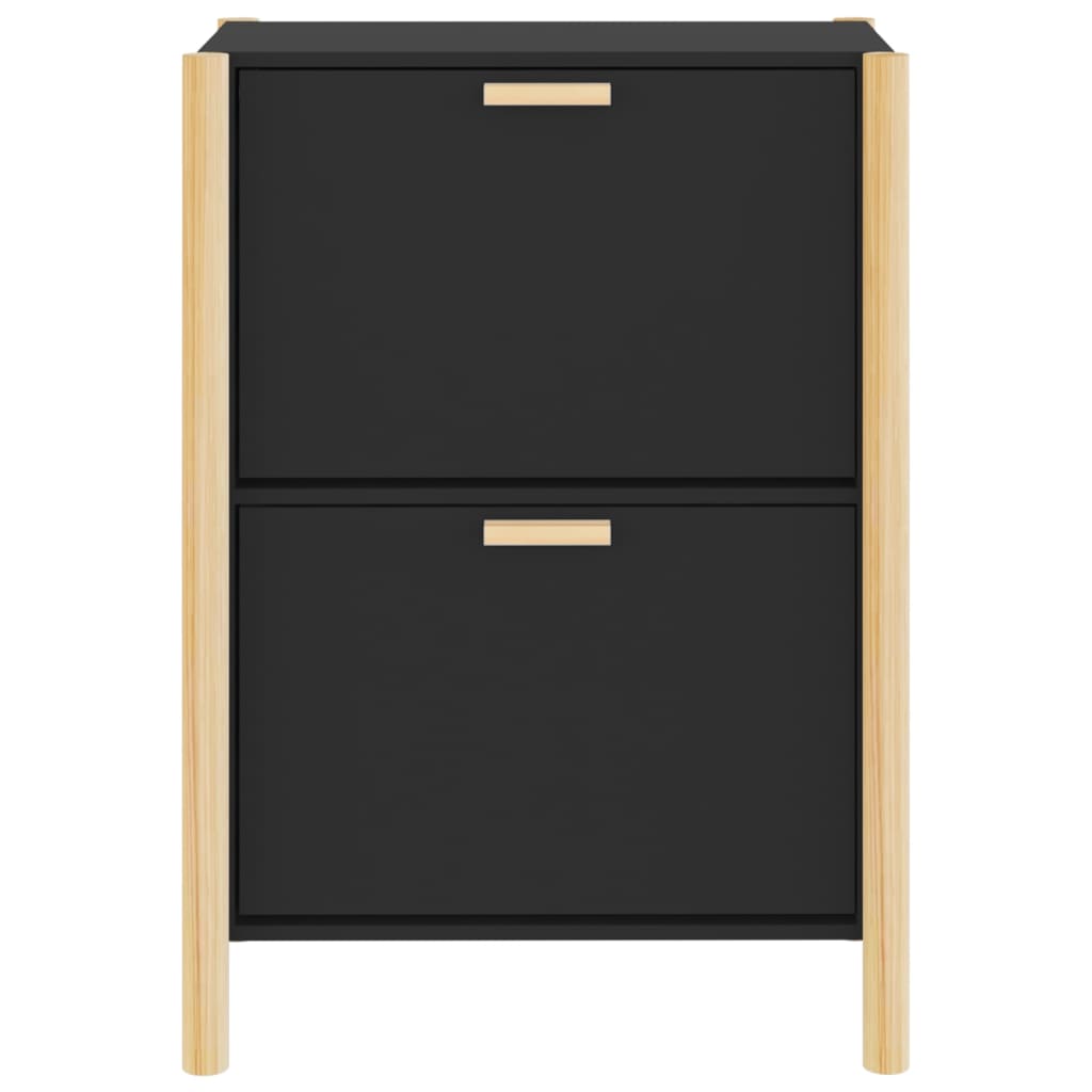 Kenkäkaappi musta 57,5x33x80 cm tekninen puu - Sisustajankoti.fi