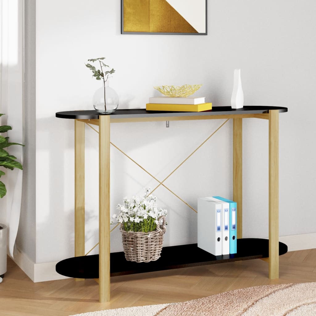 Konsolipöytä musta 110x38x75 cm tekninen puu - Sisustajankoti.fi