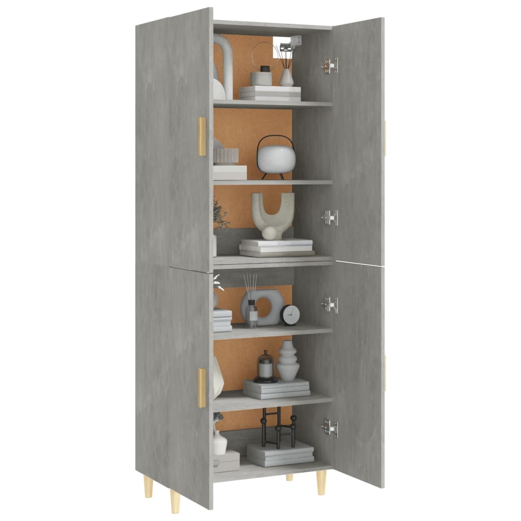 Kaappi betoninharmaa 70x34x180 cm tekninen puu - Sisustajankoti.fi