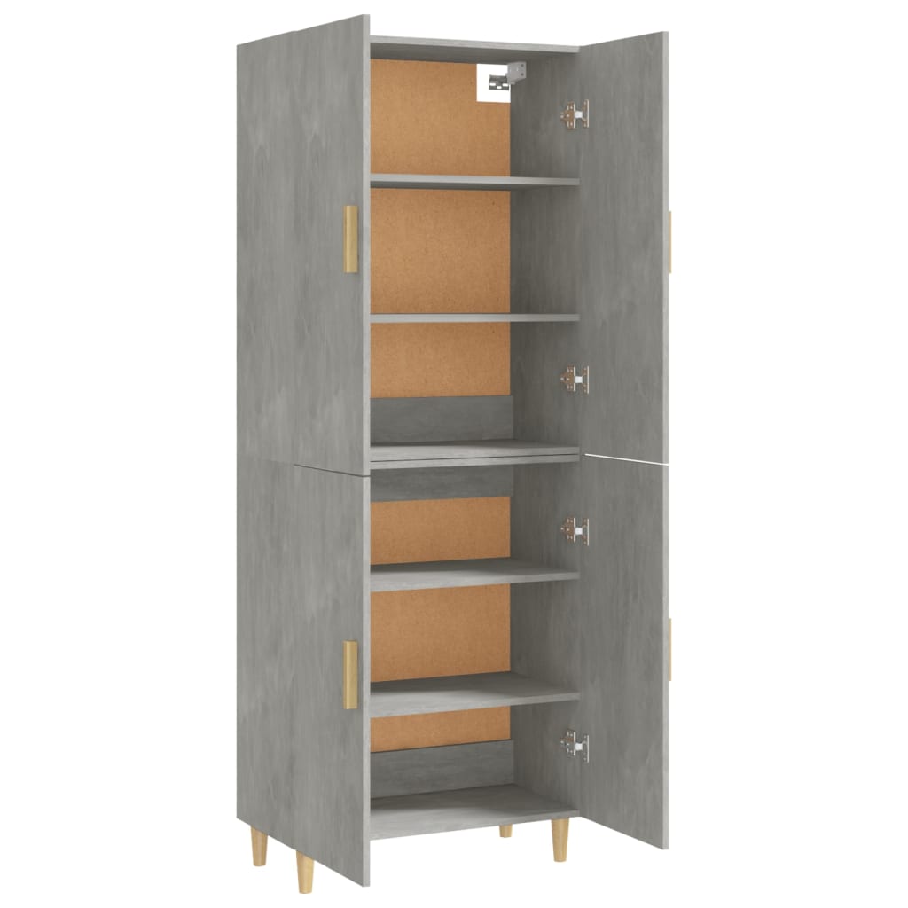 Kaappi betoninharmaa 70x34x180 cm tekninen puu - Sisustajankoti.fi