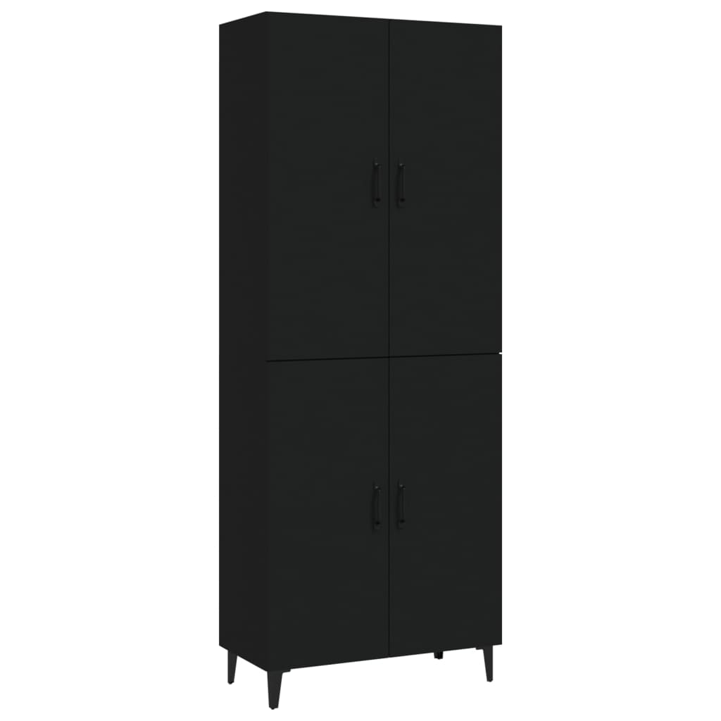 Kaappi musta 70x34x180 cm tekninen puu - Sisustajankoti.fi