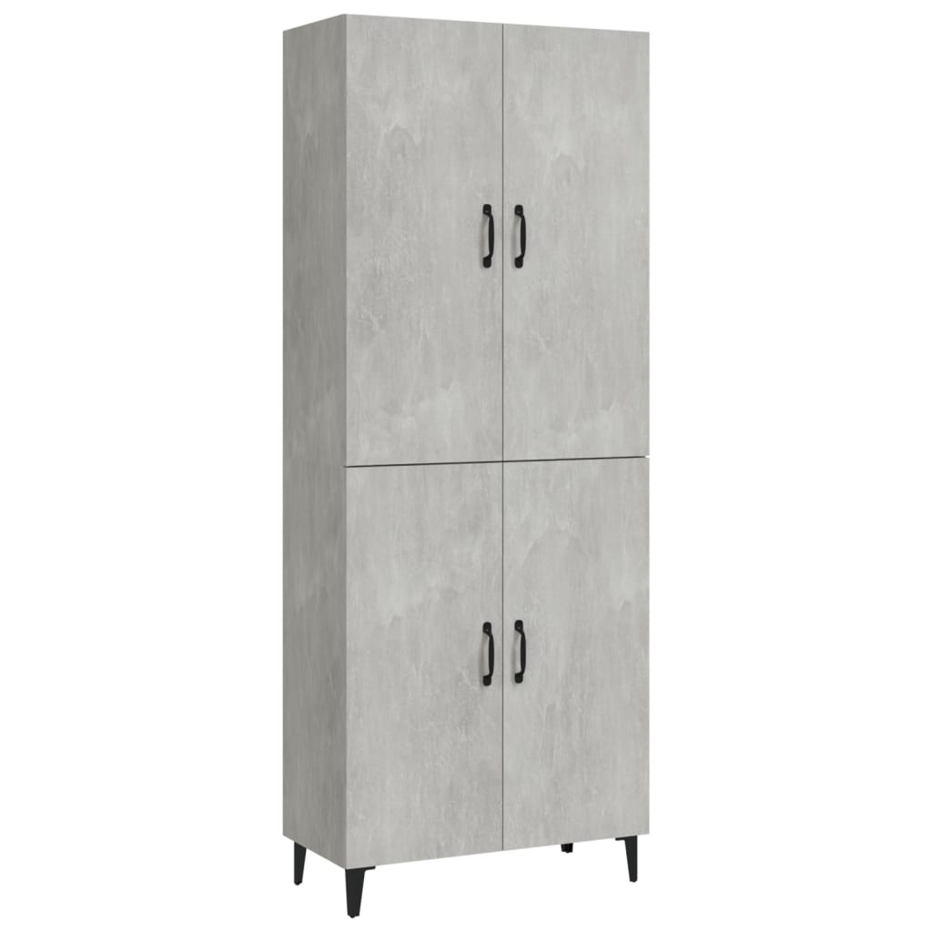 Kaappi betoninharmaa 70x34x180 cm tekninen puu - Sisustajankoti.fi