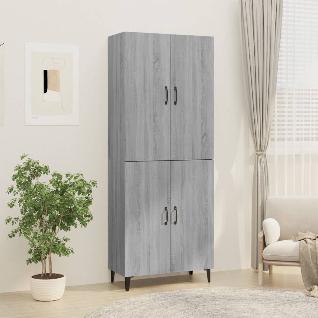 Kaappi harmaa Sonoma 70x34x180 cm tekninen puu - Sisustajankoti.fi