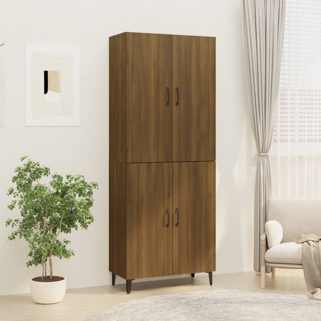 Kaappi ruskea tammi 70x34x180 cm tekninen puu - Sisustajankoti.fi