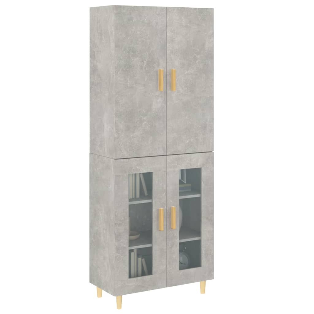 Kaappi betoninharmaa 69,5x34x180 cm tekninen puu - Sisustajankoti.fi