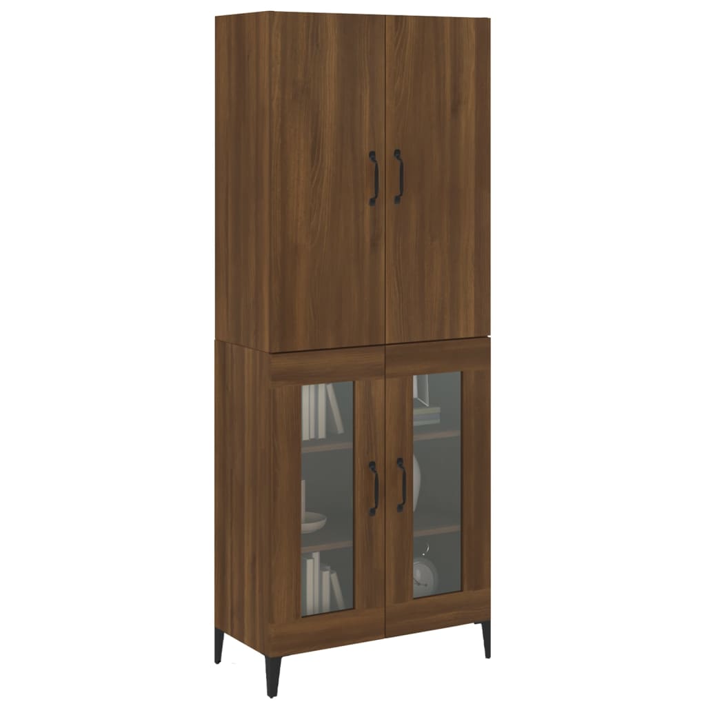 Kaappi ruskea tammi 69,5x34x180 cm tekninen puu - Sisustajankoti.fi