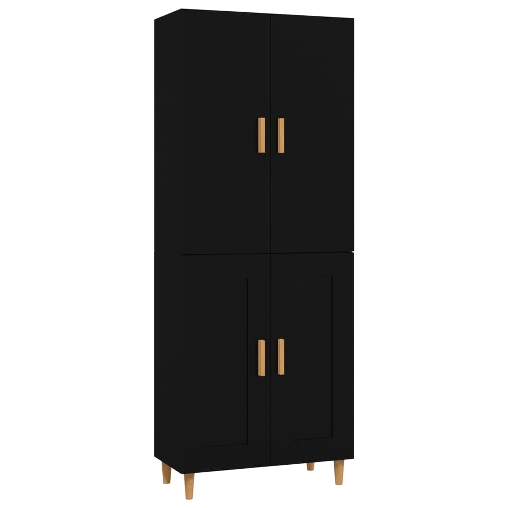 Kaappi musta 70x34x180 cm tekninen puu - Sisustajankoti.fi