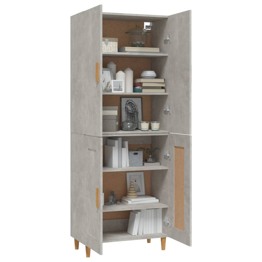 Kaappi betoninharmaa 70x34x180 cm tekninen puu - Sisustajankoti.fi