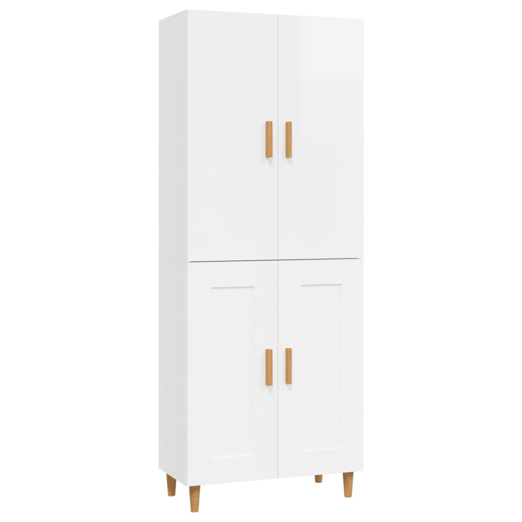 Kaappi korkeakiilto valkoinen 70x34x180 cm tekninen puu - Sisustajankoti.fi