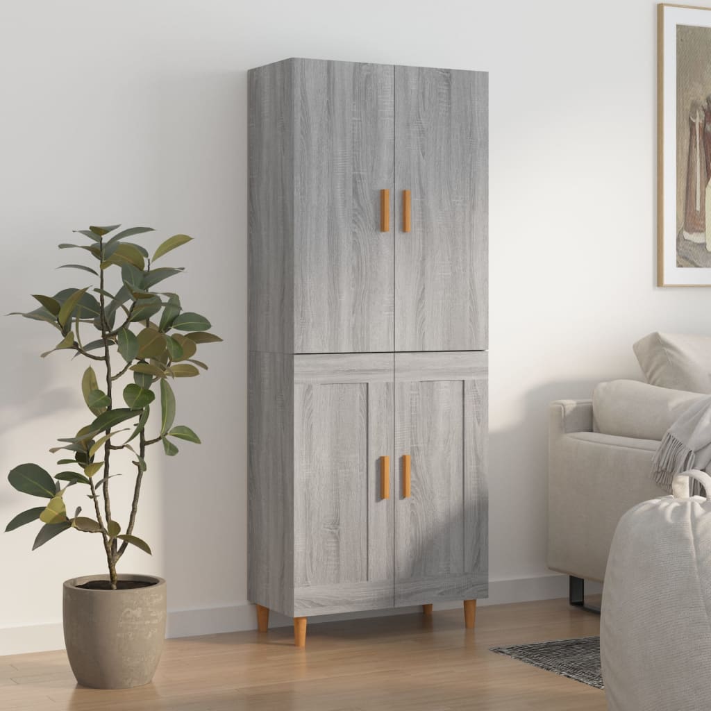 Kaappi harmaa Sonoma 70x34x180 cm tekninen puu - Sisustajankoti.fi