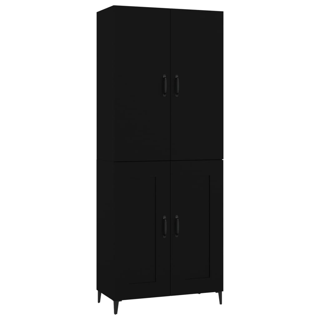 Kaappi musta 70x34x180 cm tekninen puu - Sisustajankoti.fi