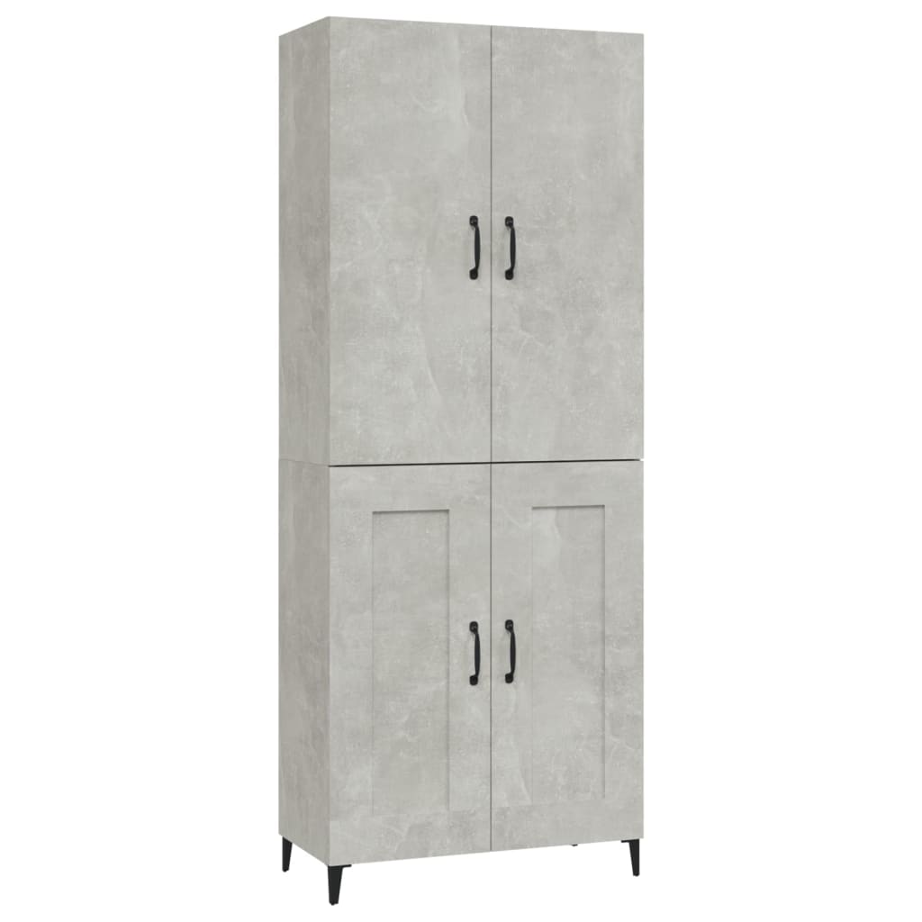 Kaappi betoninharmaa 70x34x180 cm tekninen puu - Sisustajankoti.fi