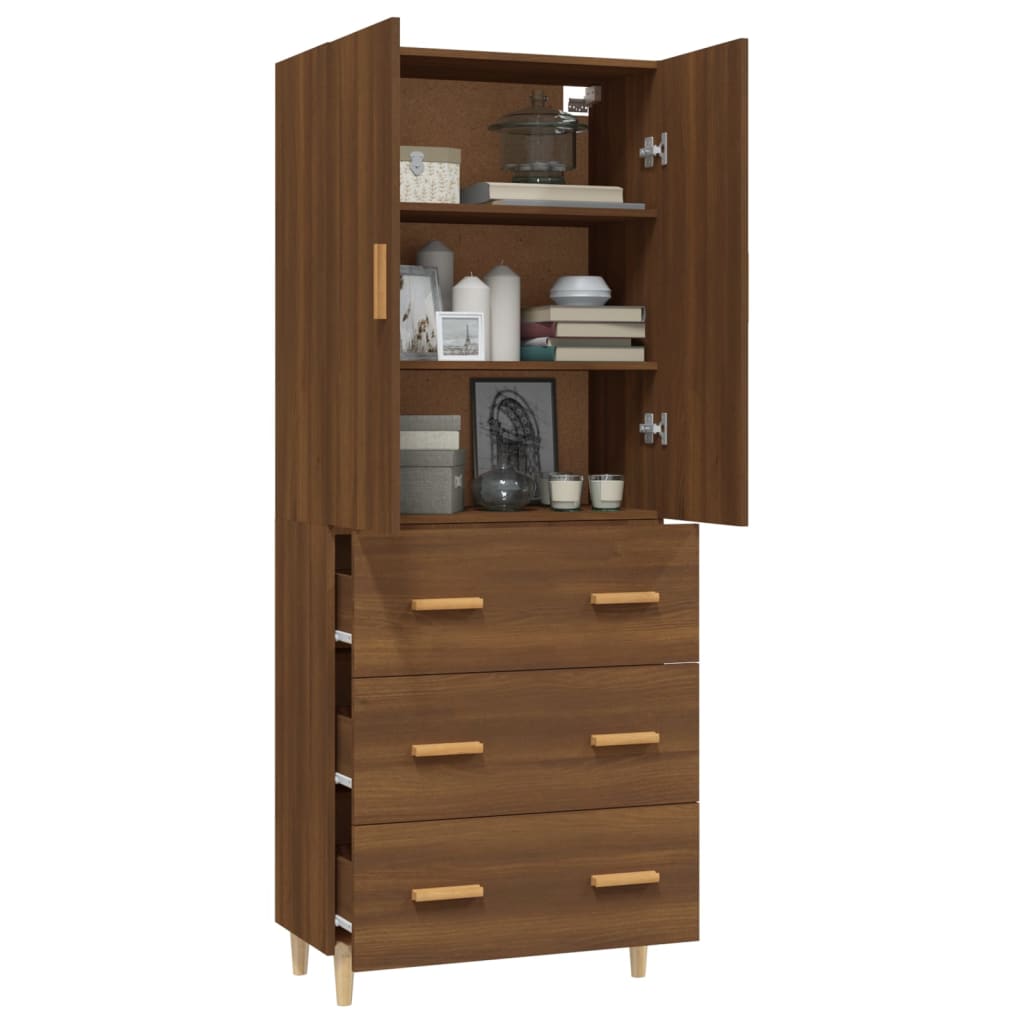 Kaappi ruskea tammi 70x34x180 cm tekninen puu - Sisustajankoti.fi