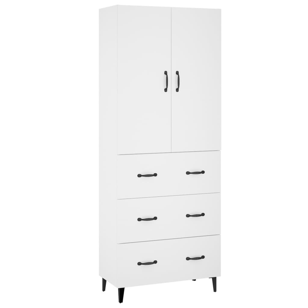 Kaappi valkoinen 69,5x34x180 cm tekninen puu - Sisustajankoti.fi