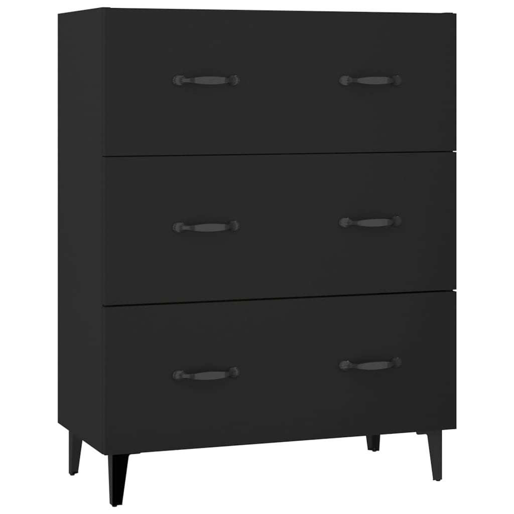 Kaappi musta 69,5x34x180 cm tekninen puu - Sisustajankoti.fi