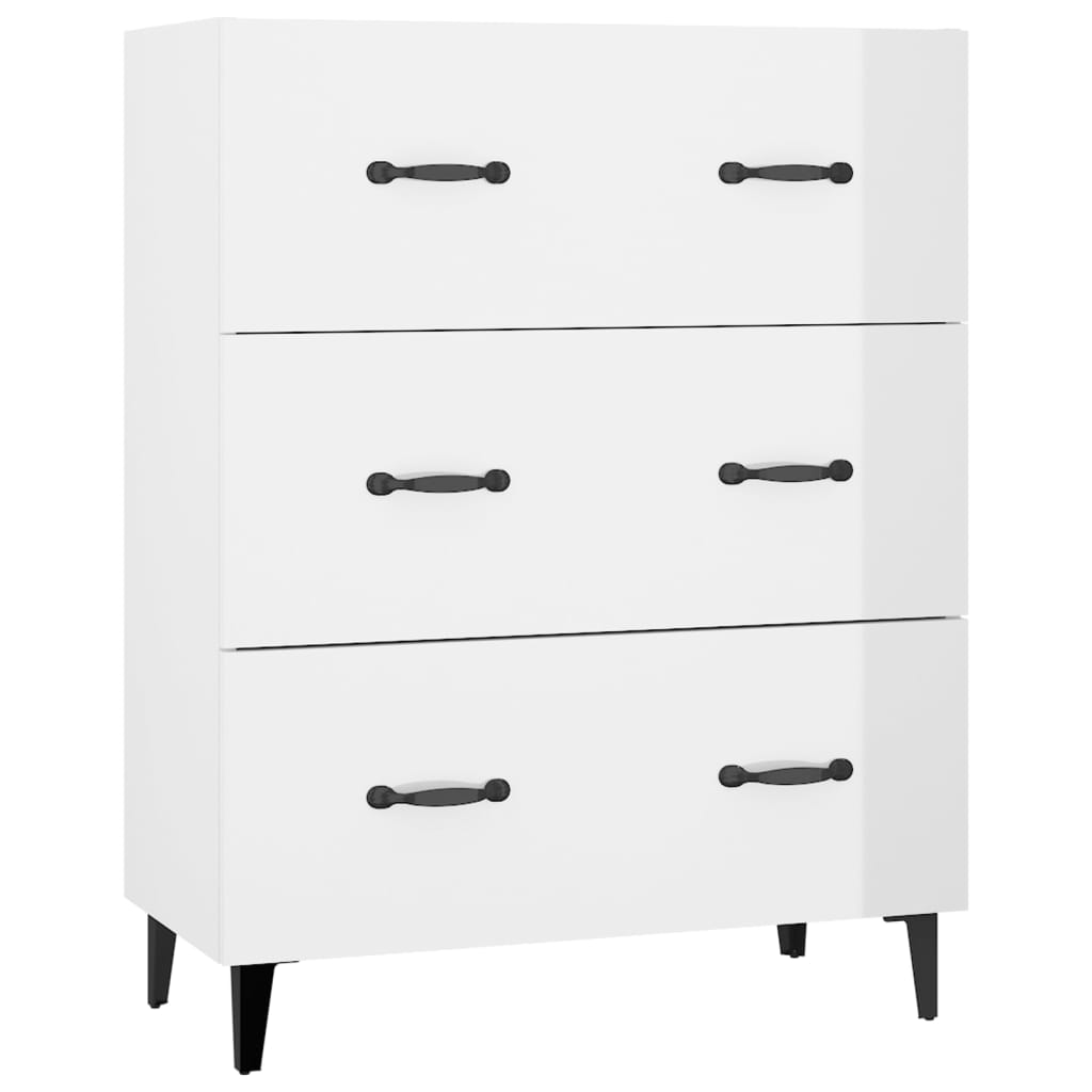 Kaappi korkeakiilto valkoinen 69,5x34x180 cm tekninen puu - Sisustajankoti.fi