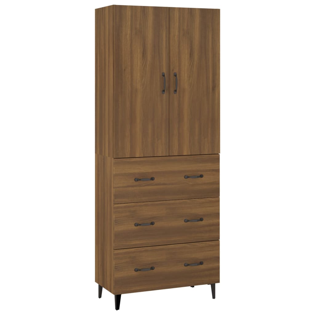 Kaappi ruskea tammi 69,5x34x180 cm tekninen puu - Sisustajankoti.fi