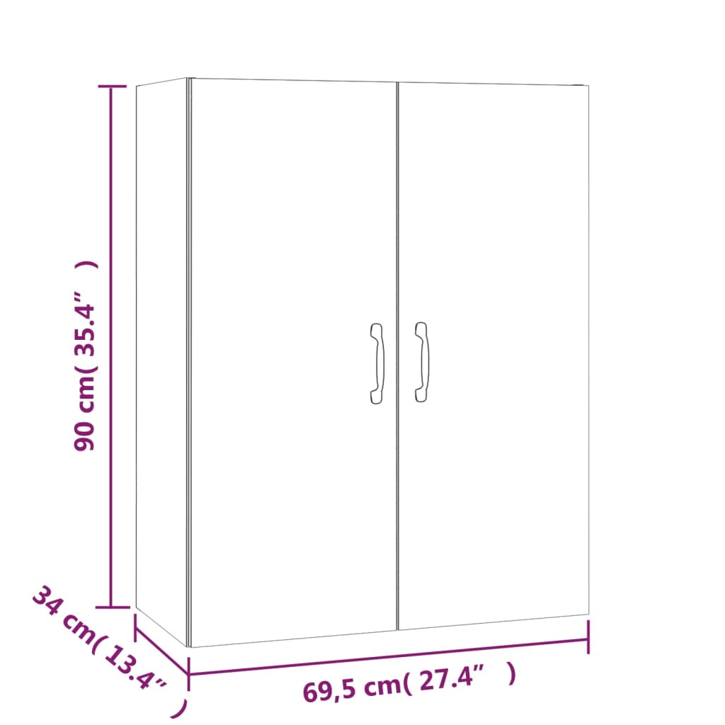 Kaappi valkoinen 69,5x34x180 cm tekninen puu - Sisustajankoti.fi