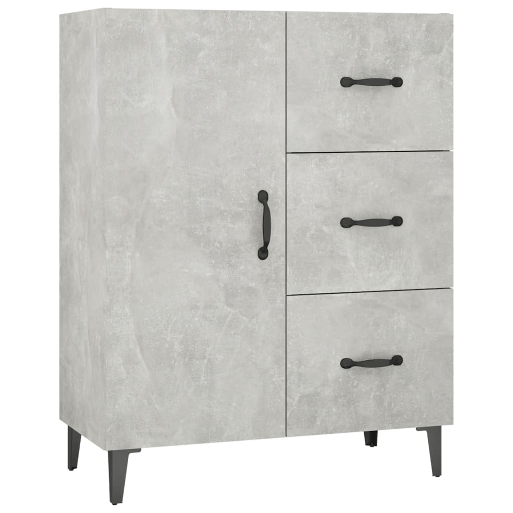 Kaappi betoninharmaa 69,5x34x180 cm tekninen puu - Sisustajankoti.fi
