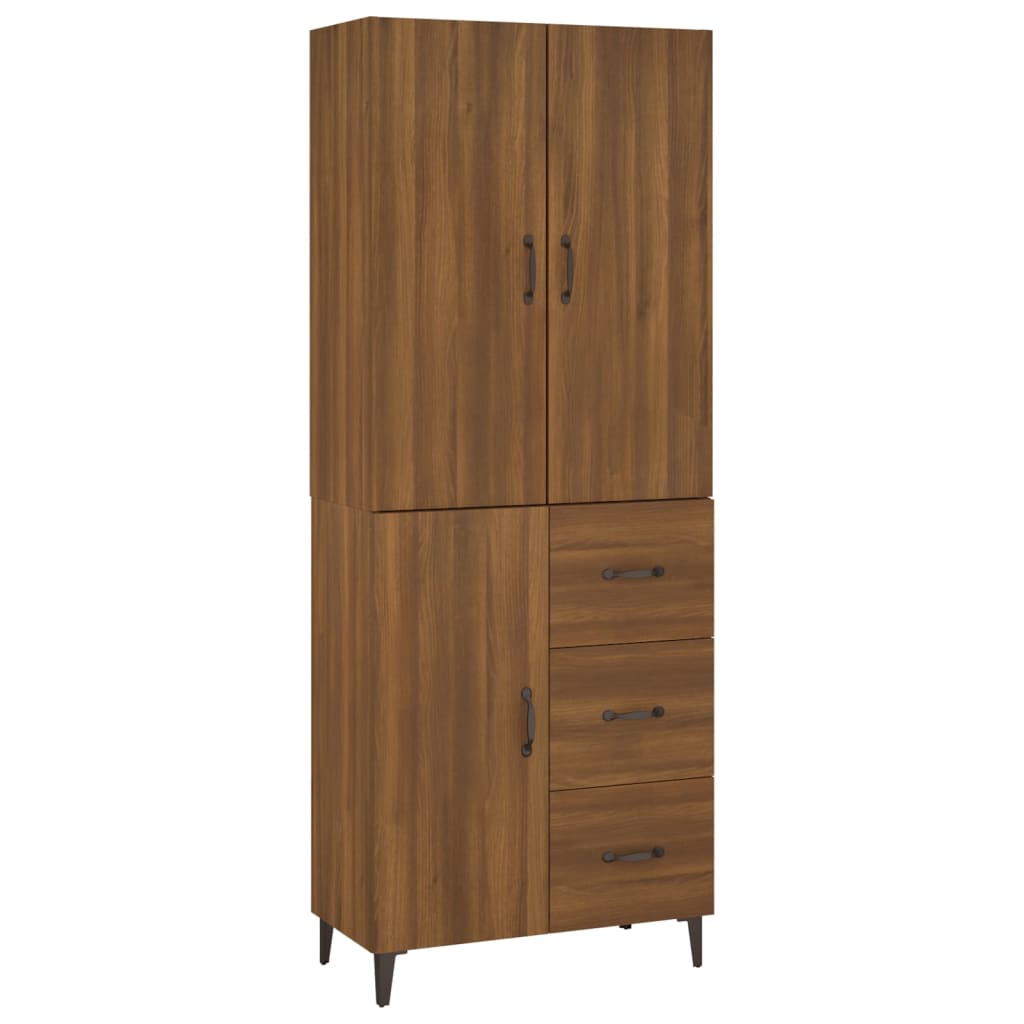 Kaappi ruskea tammi 69,5x34x180 cm tekninen puu - Sisustajankoti.fi