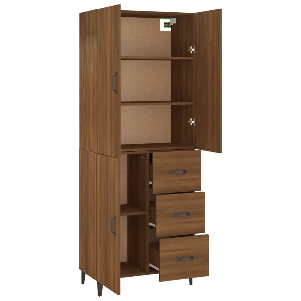 Kaappi ruskea tammi 69,5x34x180 cm tekninen puu - Sisustajankoti.fi