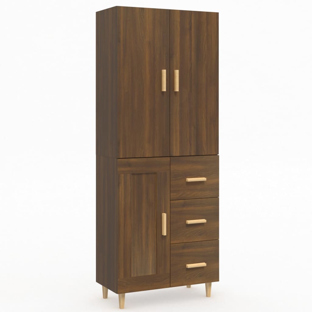 Kaappi ruskea tammi 69,5x34x180 cm tekninen puu - Sisustajankoti.fi