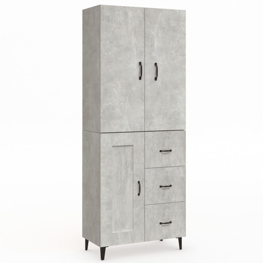 Kaappi betoninharmaa 69,5x34x180 cm tekninen puu - Sisustajankoti.fi