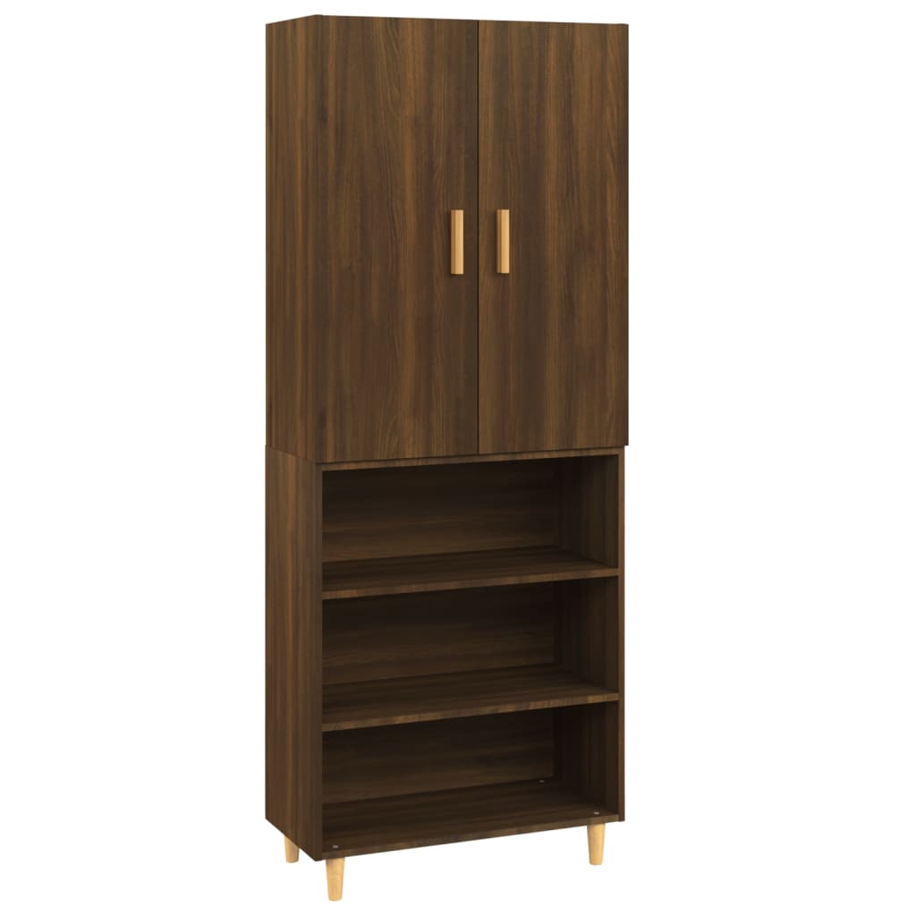 Kaappi ruskea tammi 69,5x34x180 cm tekninen puu - Sisustajankoti.fi