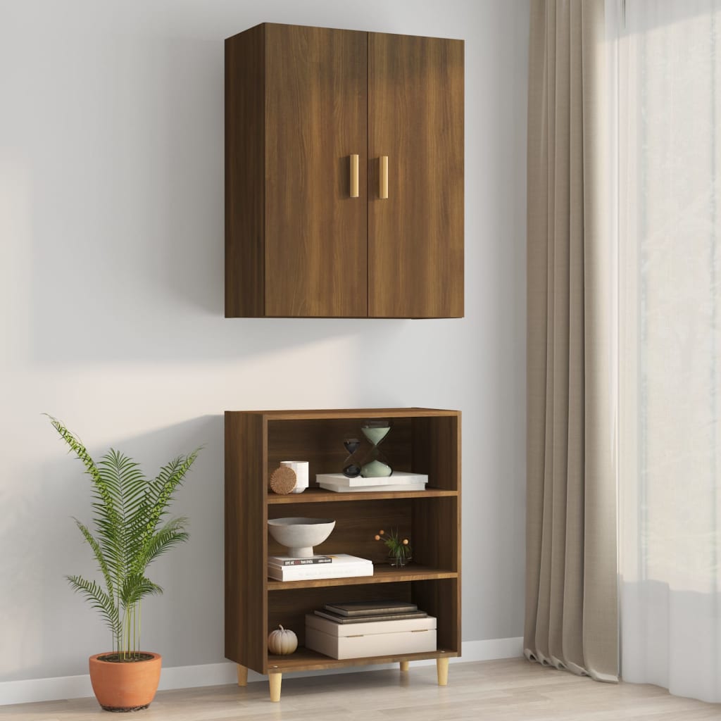 Kaappi ruskea tammi 69,5x34x180 cm tekninen puu - Sisustajankoti.fi