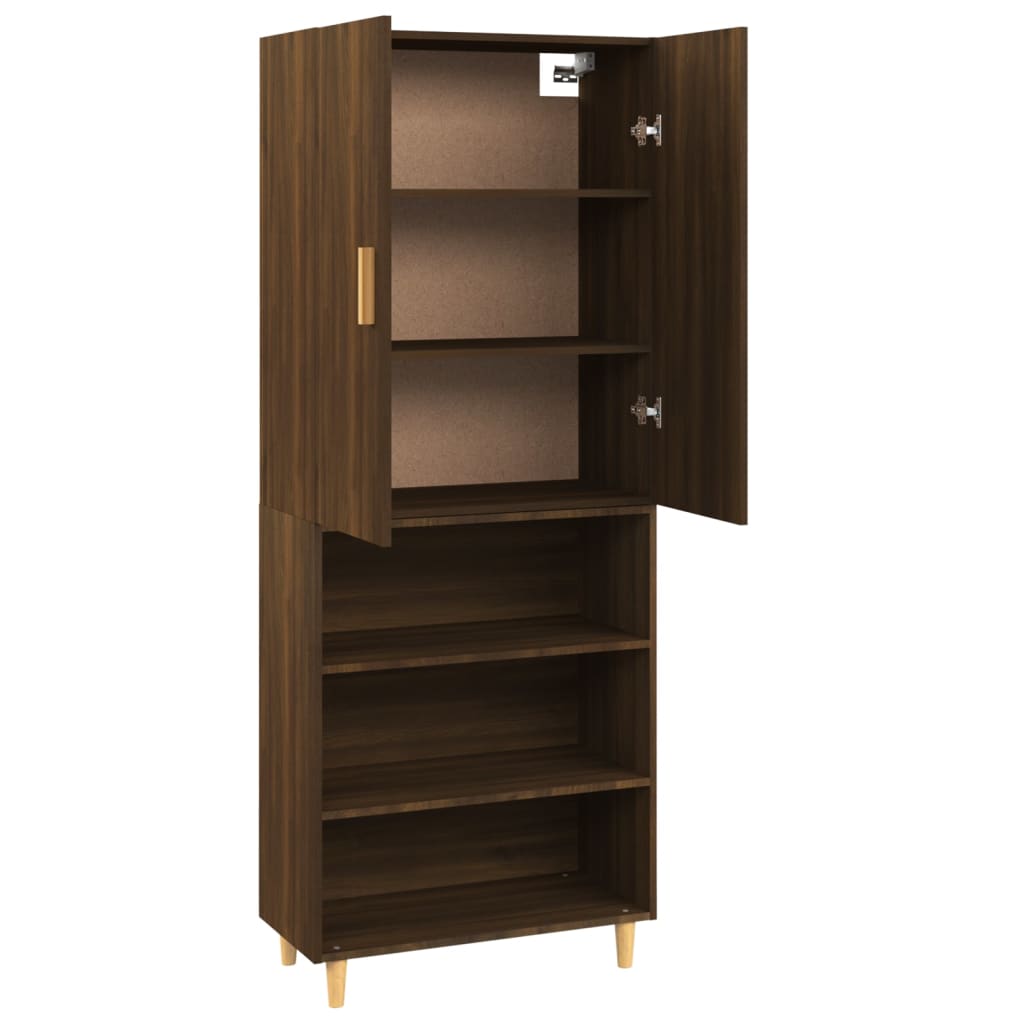 Kaappi ruskea tammi 69,5x34x180 cm tekninen puu - Sisustajankoti.fi