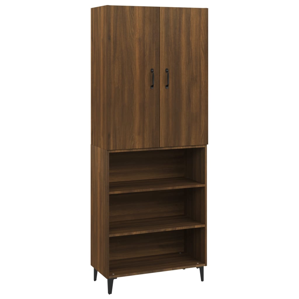 Kaappi ruskea tammi 69,5x32,5x180 cm tekninen puu - Sisustajankoti.fi