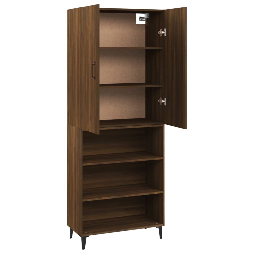 Kaappi ruskea tammi 69,5x32,5x180 cm tekninen puu - Sisustajankoti.fi