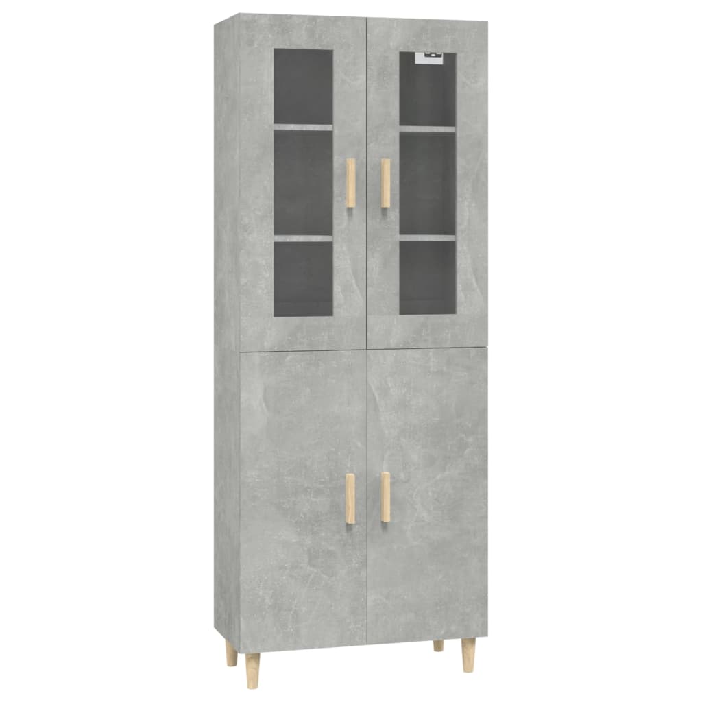 Kaappi betoninharmaa 70x34x180 cm tekninen puu - Sisustajankoti.fi