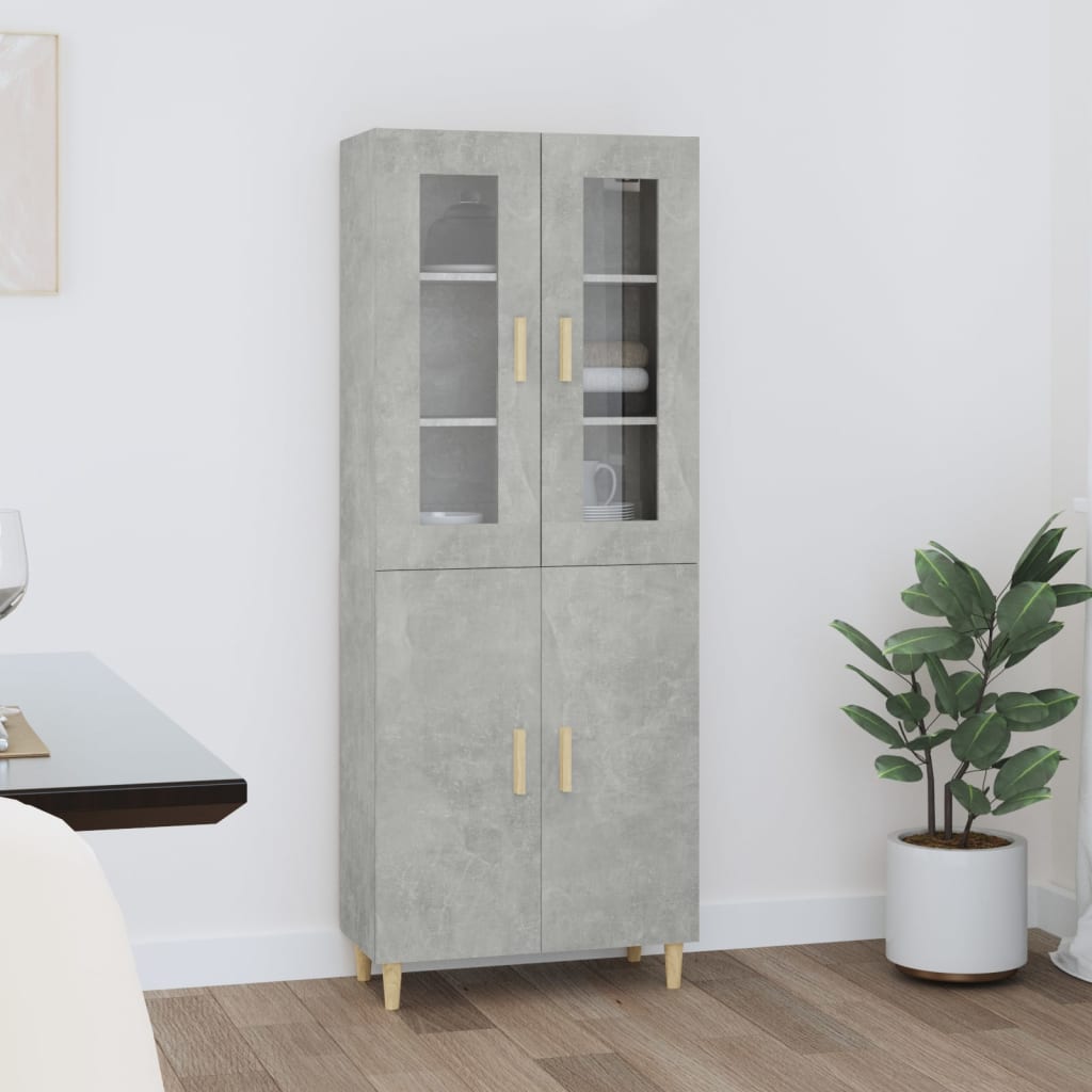 Kaappi betoninharmaa 70x34x180 cm tekninen puu - Sisustajankoti.fi