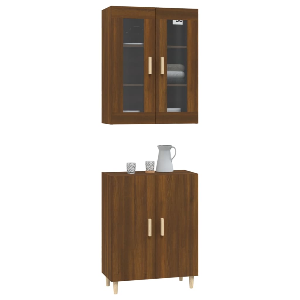 Kaappi ruskea tammi 70x34x180 cm tekninen puu - Sisustajankoti.fi