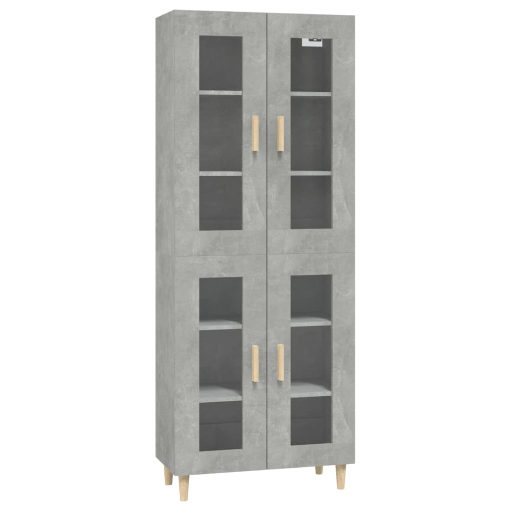 Kaappi betoninharmaa 69,5x34x180 cm tekninen puu - Sisustajankoti.fi
