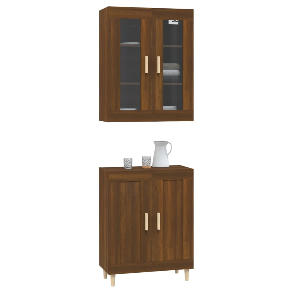 Kaappi ruskea tammi 69,5x34x180 cm tekninen puu - Sisustajankoti.fi