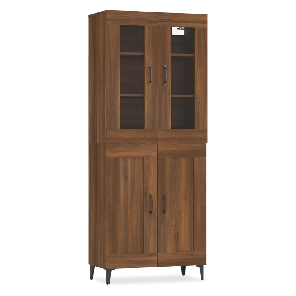 Kaappi ruskea tammi 69,5x34x180 cm tekninen puu - Sisustajankoti.fi