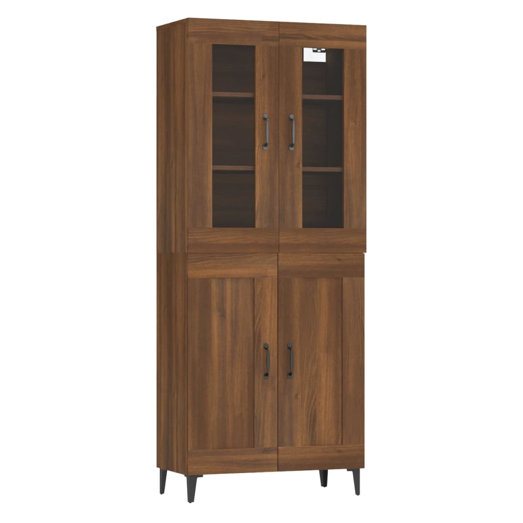 Kaappi ruskea tammi 69,5x34x180 cm tekninen puu - Sisustajankoti.fi