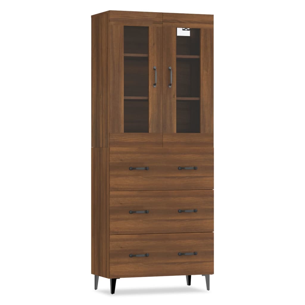 Kaappi ruskea tammi 69,5x34x180 cm tekninen puu - Sisustajankoti.fi