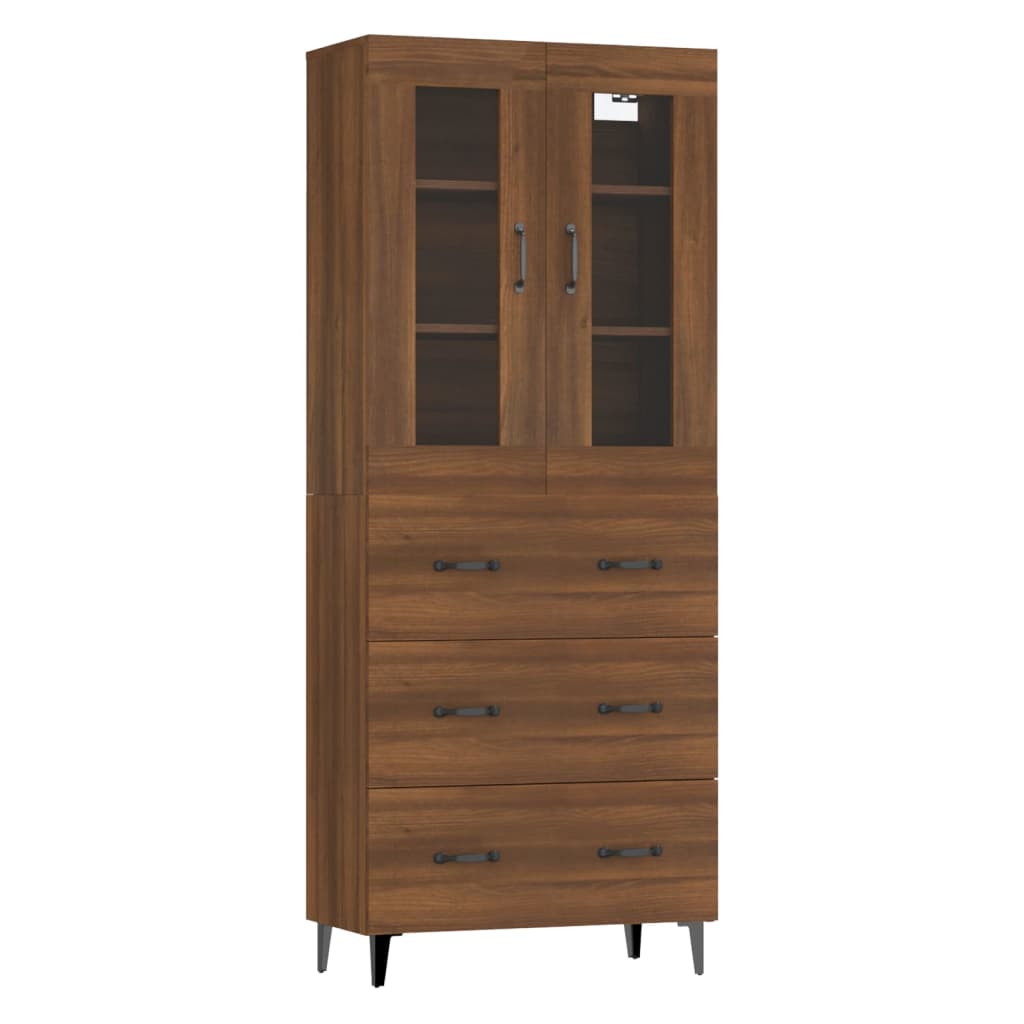 Kaappi ruskea tammi 69,5x34x180 cm tekninen puu - Sisustajankoti.fi