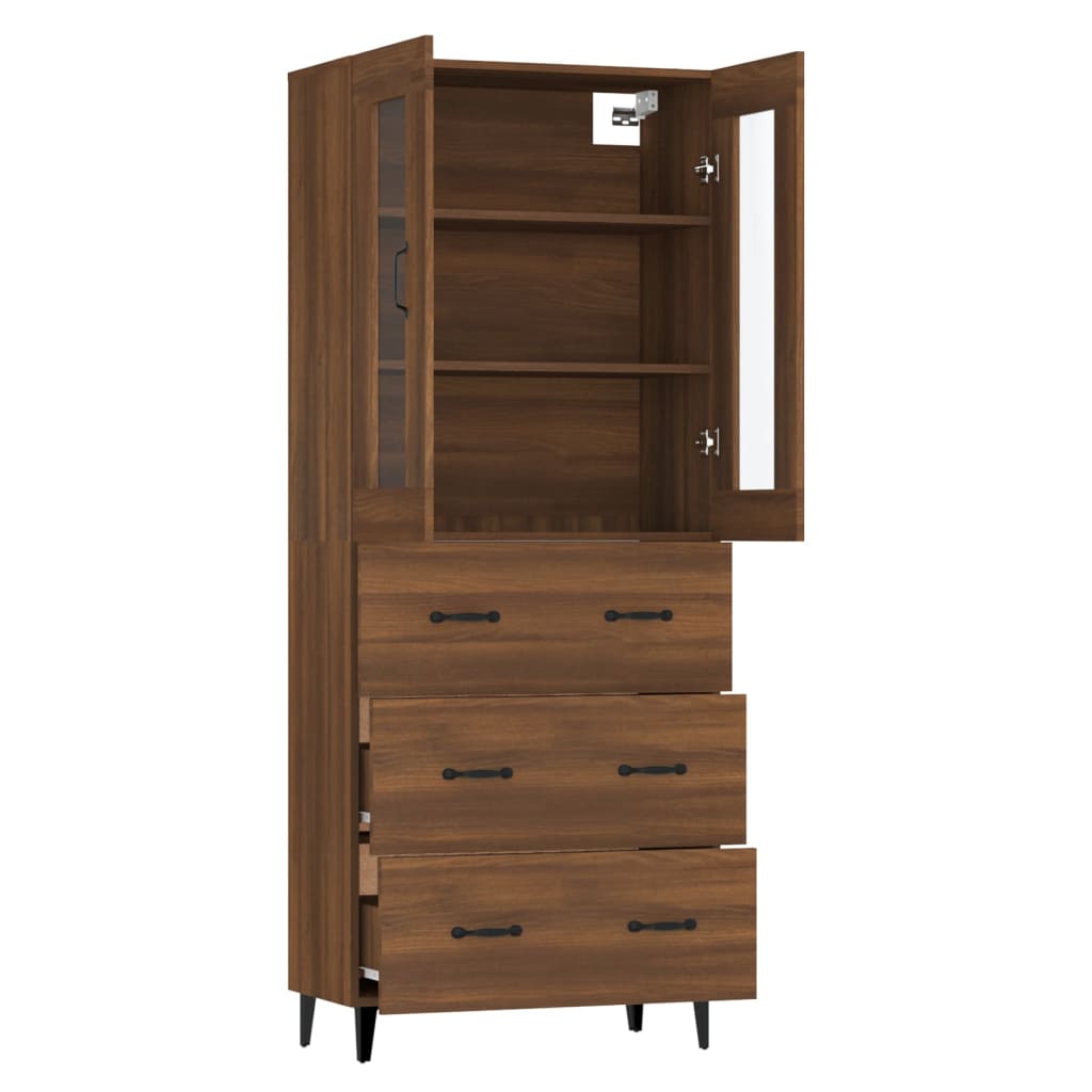 Kaappi ruskea tammi 69,5x34x180 cm tekninen puu - Sisustajankoti.fi