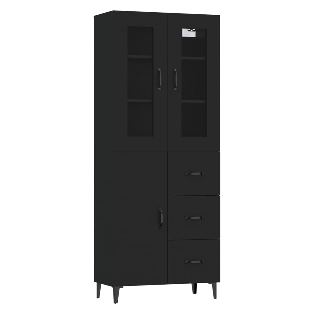 Kaappi musta 69,5x34x180 cm tekninen puu - Sisustajankoti.fi