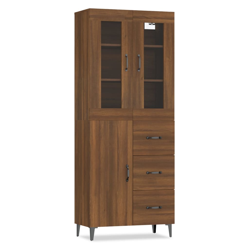 Kaappi ruskea tammi 69,5x34x180 cm tekninen puu - Sisustajankoti.fi