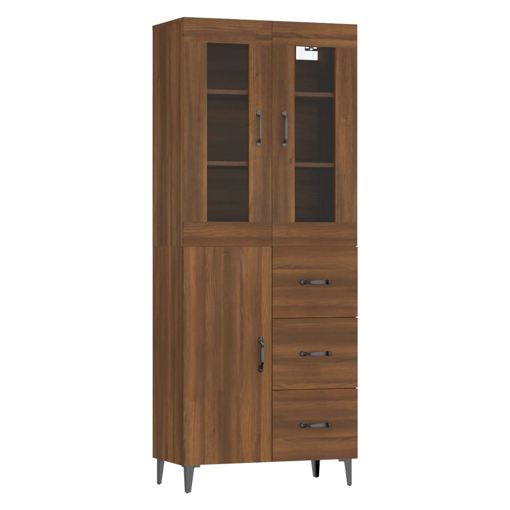 Kaappi ruskea tammi 69,5x34x180 cm tekninen puu - Sisustajankoti.fi