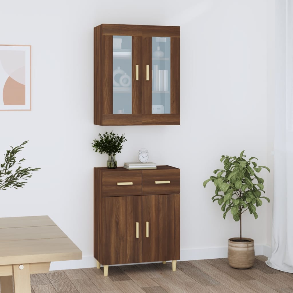Kaappi ruskea tammi 69,5x34x180 cm tekninen puu - Sisustajankoti.fi