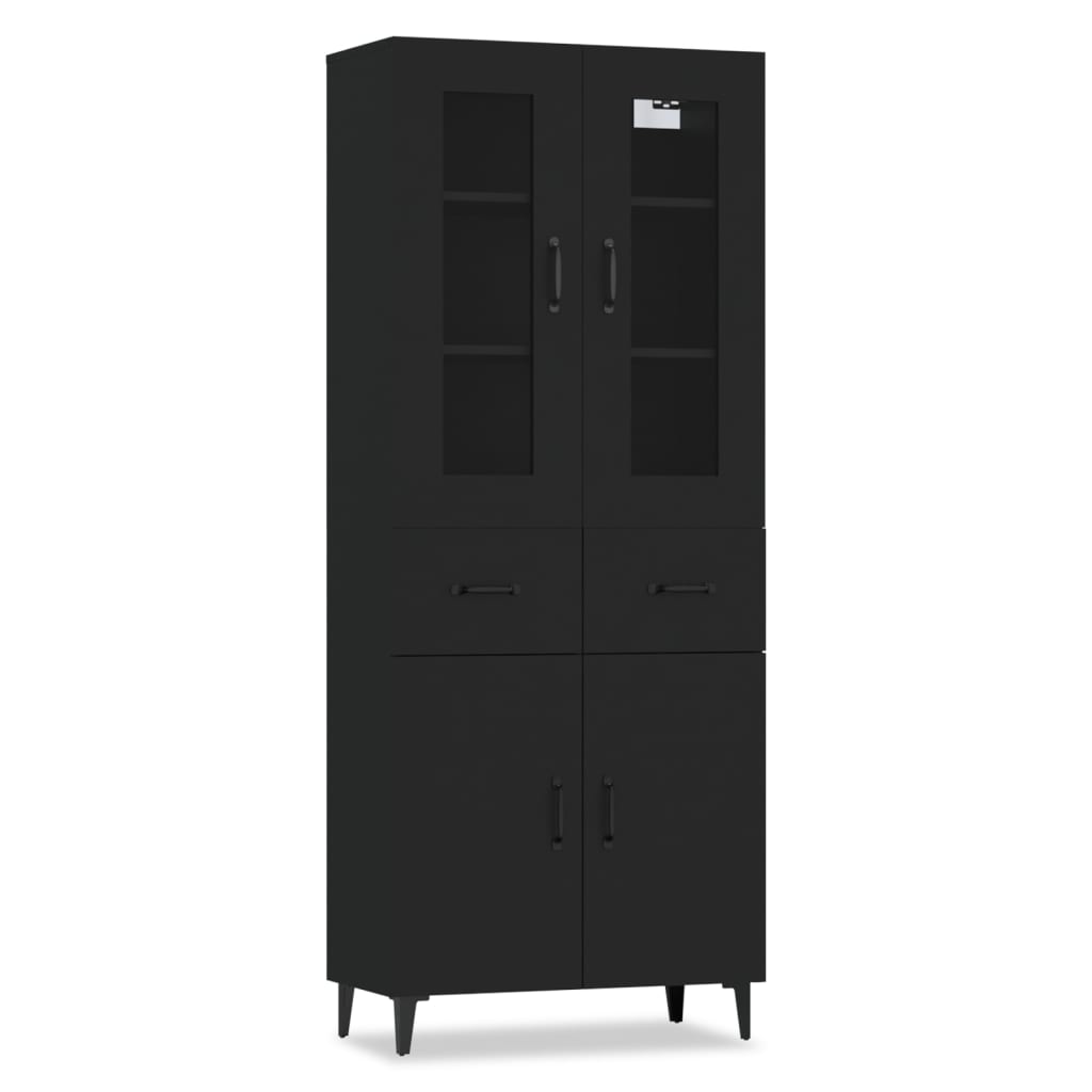 Kaappi musta 69,5x34x180 cm tekninen puu - Sisustajankoti.fi