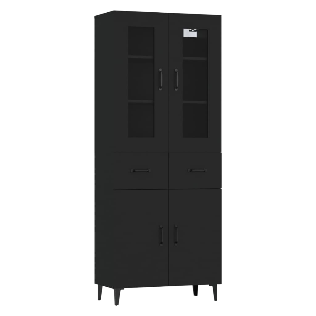 Kaappi musta 69,5x34x180 cm tekninen puu - Sisustajankoti.fi